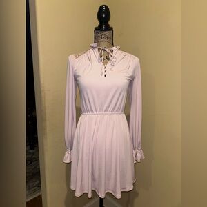 Women’s Express Pink Dress XS Long Sleeve Mini Dress Lace Back